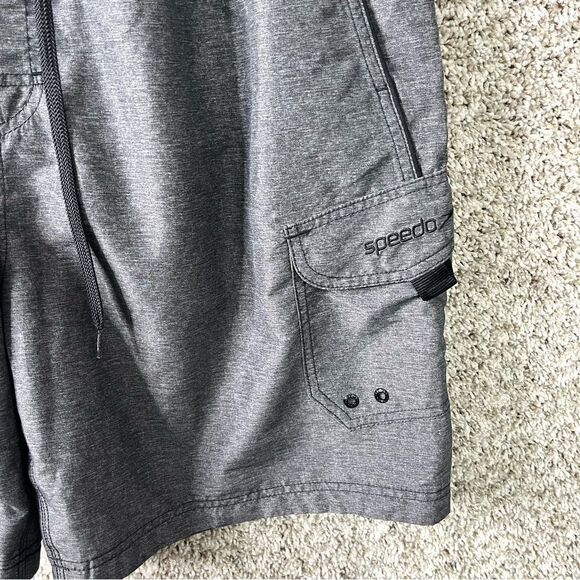 Speedo Swim Trunks Men’s XXL Marina Gray & Black Sport Volley Quick-Drying - Picture 3 of 8